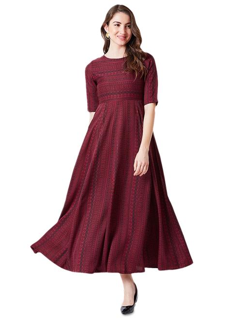 printed fit & flare ethnic dress - 17539911 - Very Small Image - 1