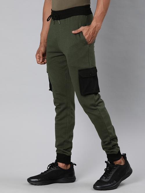 olive green solid jogger - 17540215 - Very Small Image - 1