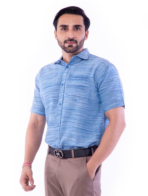 mens melange casual shirt - 17540434 - Very Small Image - 1
