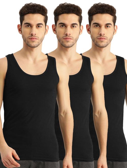 set of 3 black solid vests - 17541091 - Very Small Image - 1
