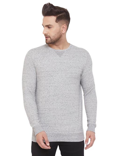 grey solid fleece sweatshirt - 17542191 - Very Small Image - 1