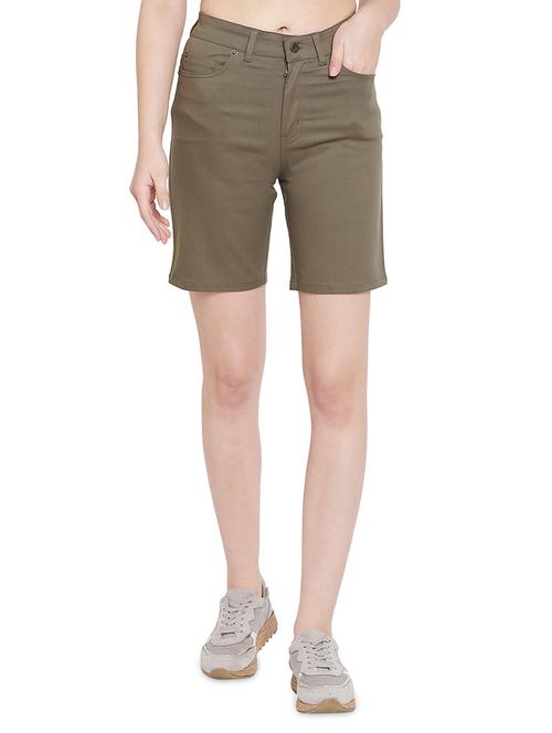 high rise solid shorts - 17542207 - Very Small Image - 1