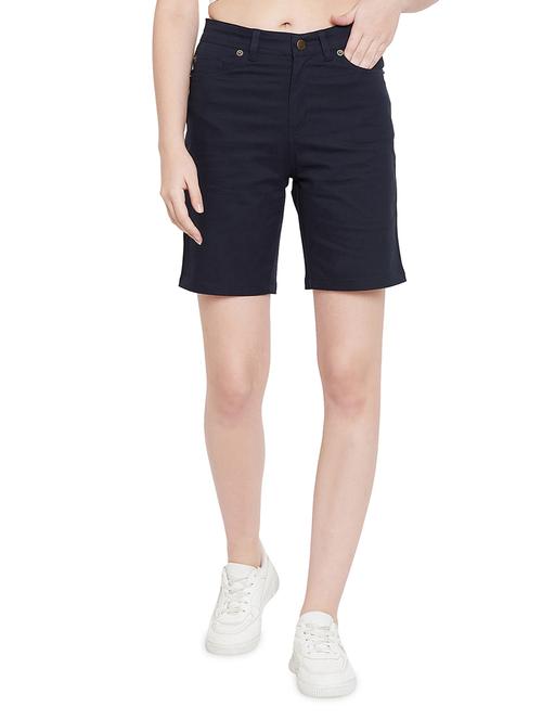 high rise solid shorts - 17542210 - Very Small Image - 1