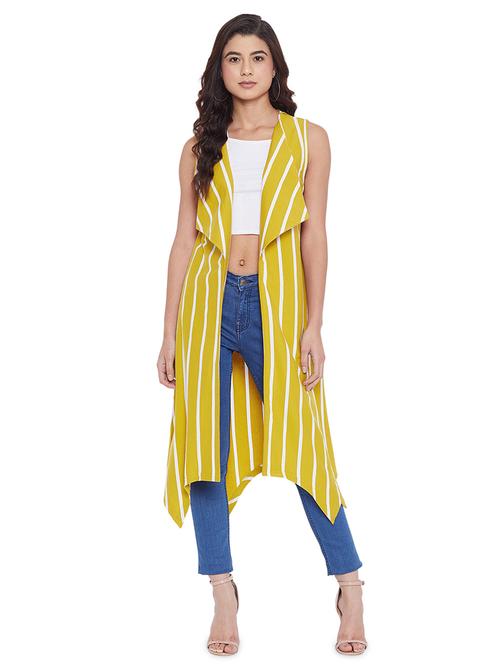 asymmetric hem striped shrug - 17542212 - Very Small Image - 1