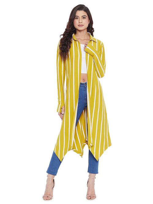 asymmetric hem striped shrug - 17542213 - Very Small Image - 1