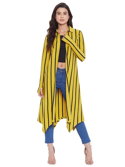 asymmetric hem striped shrug - 17542214 - Very Small Image - 1