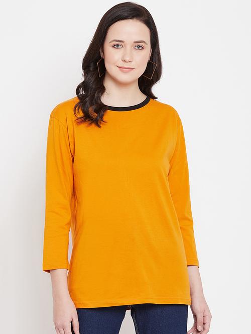 round neck solid top - 17542216 - Very Small Image - 1
