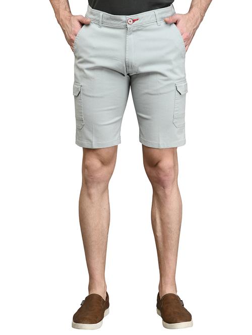 grey solid bermuda shorts - 17542386 - Very Small Image - 1
