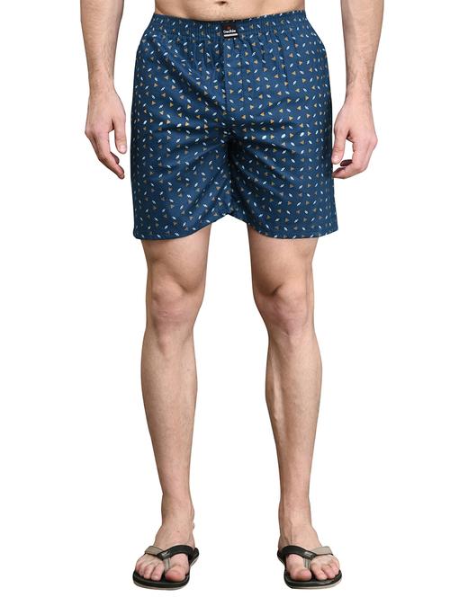 navy blue printed boxer - 17542396 - Very Small Image - 1