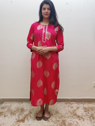 pink printed kurta - 17543367 - Very Small Image - 1