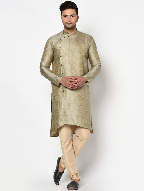 green self design kurta pyjama ethnic wear set - 17543531 - Very Small Image - 1