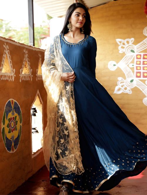 solid flared kurta - 17543544 - Very Small Image - 1