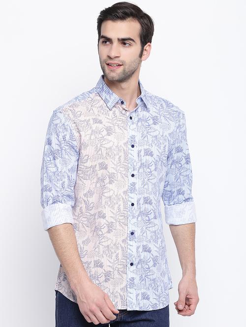 floral striped casual shirt - 17543570 - Very Small Image - 1