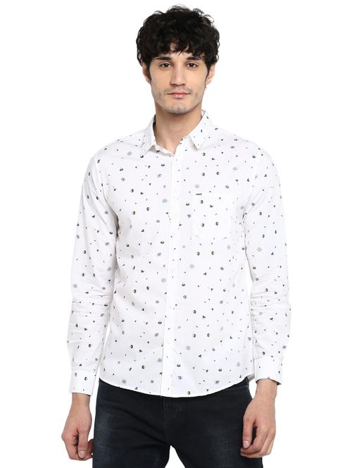 white printed casual shirt - 17544523 - Very Small Image - 1