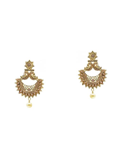 gold metal drop earring - 17544712 - Very Small Image - 1