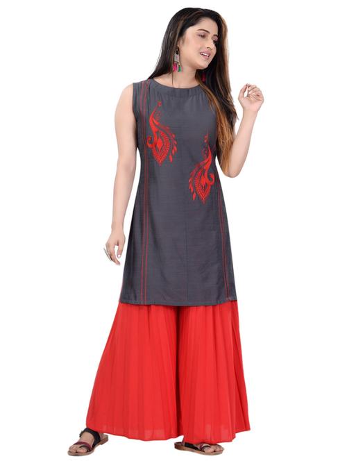 embroidered straight kurta - 17545908 - Very Small Image - 1