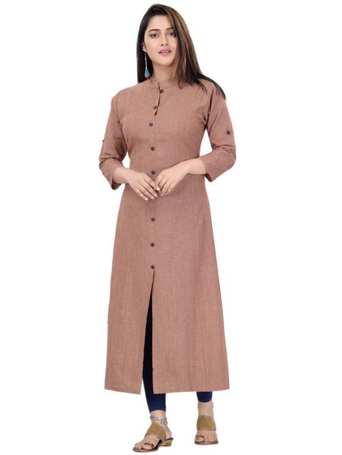 solid a-line kurta - 17545909 - Very Small Image - 1
