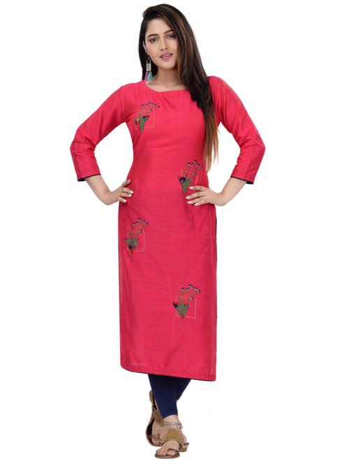 embroidered straight kurta - 17545913 - Very Small Image - 1