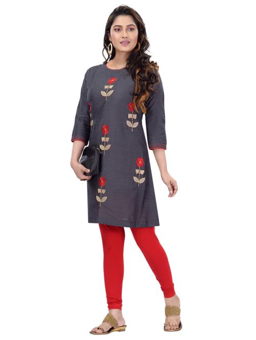embroidered straight kurta - 17545929 - Very Small Image - 1