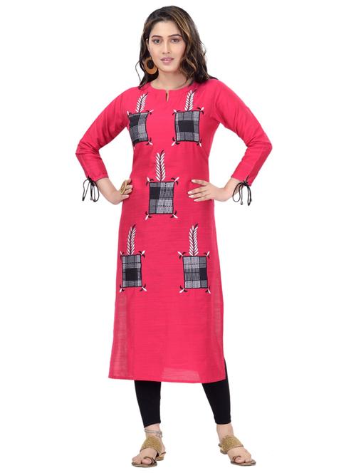 applique work straight kurta - 17545930 - Very Small Image - 1