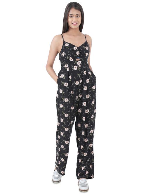 pleated floral full leg jumpsuit - 17546154 - Very Small Image - 1