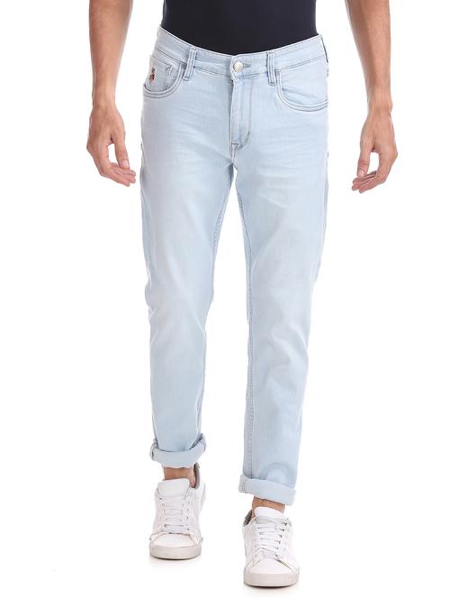 light blue plain denim jeans - 17546390 - Very Small Image - 1