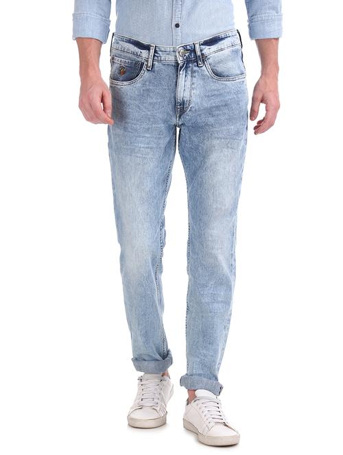 blue light washed denim jeans - 17546423 - Very Small Image - 1