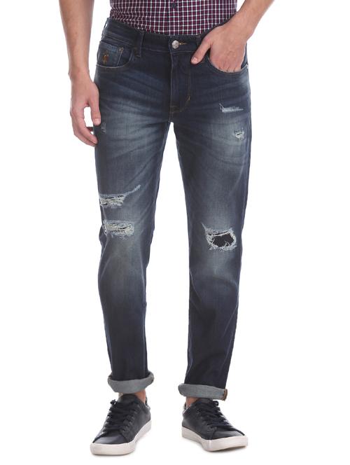 dark blue light washed denim jean - 17546515 - Very Small Image - 1