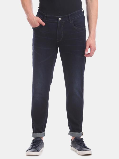 navy blue light washed denim jean - 17546562 - Very Small Image - 1
