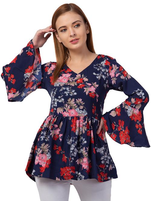 bell sleeved floral top - 17547205 - Very Small Image - 1