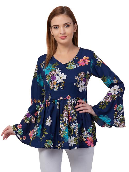 bell sleeved floral top - 17547207 - Very Small Image - 1