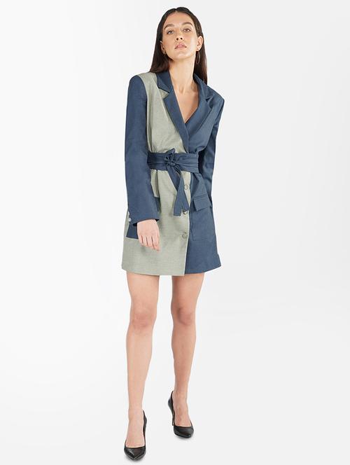 women's coat dress color block dress - 17547249 - Very Small Image - 1