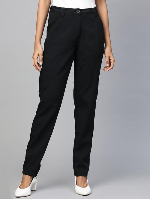 high rise solid straight trouser - 17547301 - Very Small Image - 1