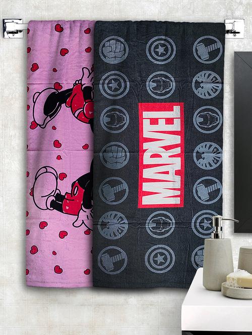 athom trendz disney & marvel printed large bath towel 75x150 cm pack of 2 - 17547354 - Very Small Image - 1