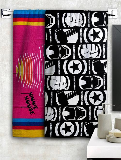 athom trendz disney & marvel printed large bath towel 75x150 cm pack of 2 - 17547356 - Very Small Image - 1