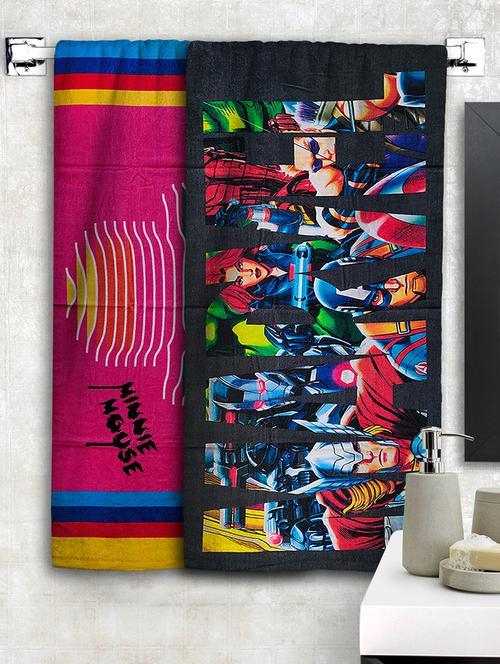 athom trendz disney & marvel printed large bath towel 75x150 cm pack of 2 - 17547358 - Very Small Image - 1