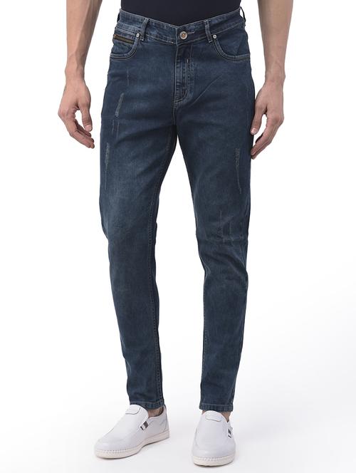 dark blue light washed ripped denim jeans - 17547605 - Very Small Image - 1