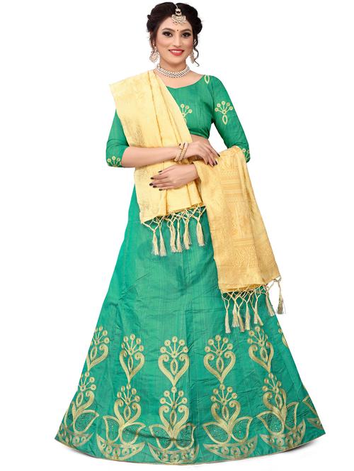 embroidered flared lehenga - 17548871 - Very Small Image - 1