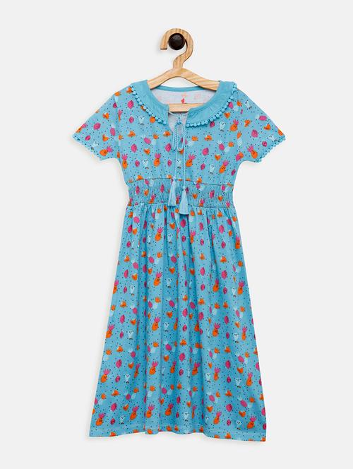 blue cotton frock - 17548902 - Very Small Image - 1