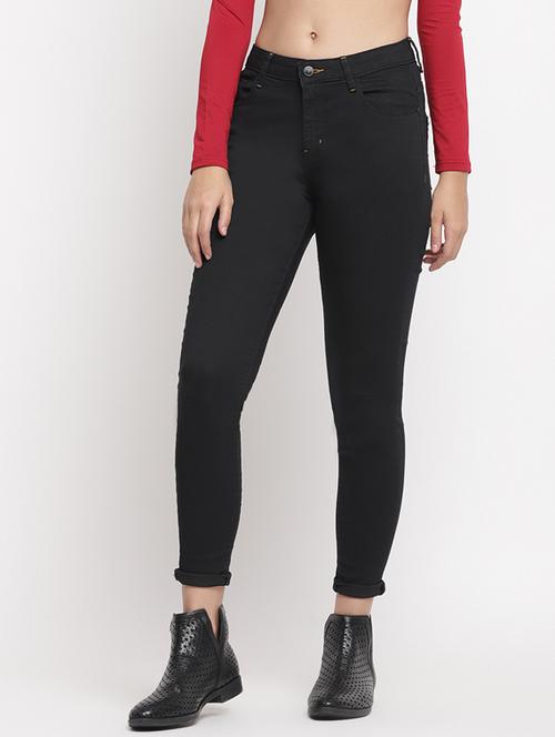 high rise solid jeans - 17549067 - Very Small Image - 1