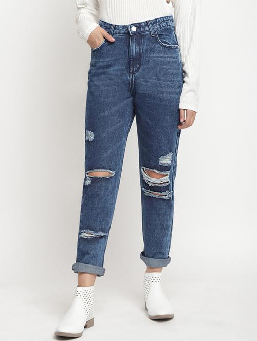 stone washed boyfriend jeans - 17549082 - Very Small Image - 1