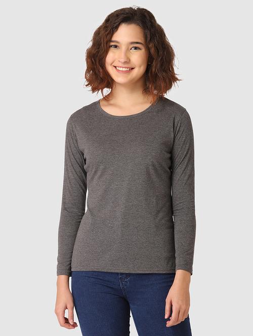 round neck solid top - 17549365 - Very Small Image - 1