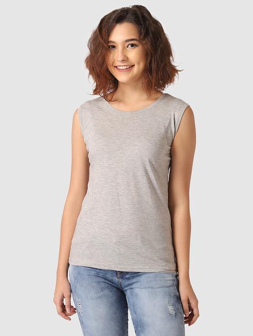 round neck solid top - 17549398 - Very Small Image - 1