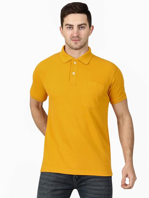mustard solid polo t-shirt - 17549757 - Very Small Image - 1