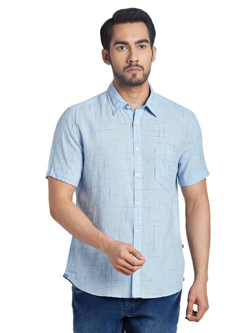 light blue checkered casual shirt - 17549880 - Very Small Image - 1