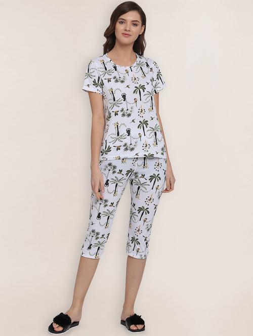 printed nightwear capri set - 17549928 - Very Small Image - 1