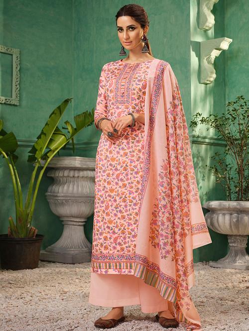 floral print unstitched suit - 17549953 - Very Small Image - 1