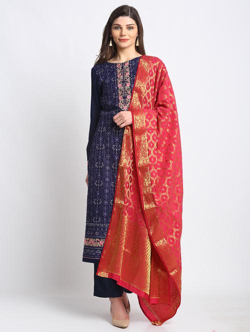 embroidered unstitched suit - 17549976 - Very Small Image - 1