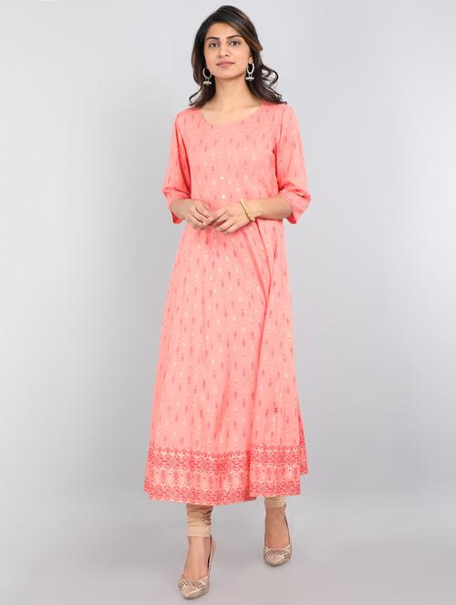 printed anarkali kurta - 17550165 - Very Small Image - 1