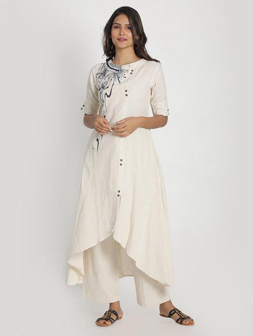 off-white asymmetric kurta - 17550201 - Very Small Image - 1